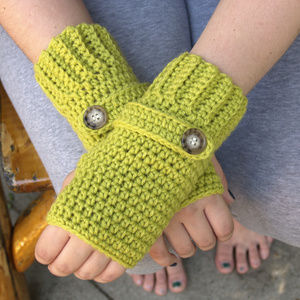 Spring Green Fingerless Wristlets - MADE TO ORDER